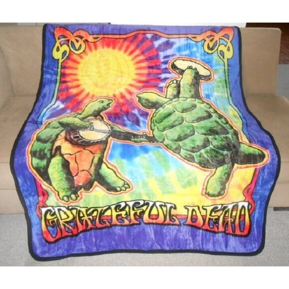 New Grateful Dead Terrapin Station Plush Throw Gift Blanket Turtles CD LP Cover - Picture 1 of 4